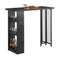 SoBuy FWT100-SCH - Bartafel - 3 Planken - Zwart