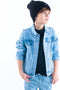 B. Nosy B.Yourself - Meisjes Jas - Denim met gekleurde tekst - Maat 116