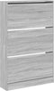 Schoenenkast 80x21x125,5 cm bewerkt hout grijs sonoma eiken