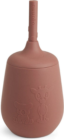 Nuuroo Adita Siliconen Drinkbeker Met Rietje Kleur: Mahogany