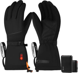 Saaf Comfort - Verwarmde Handschoenen - 3 standen - Water- en Windafstotend - Zwart - Maat S