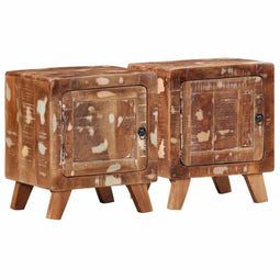 vidaXL - Nachtkastje - 2 - st - 40x32x46 - cm - massief - gerecycled - hout
