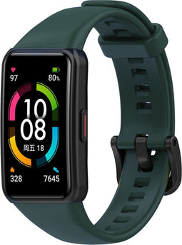 iMoshion Bandje Geschikt voor Huawei Band 6 / Honor Band 6 - iMoshion Siliconen band zwarte gesp met installatiehulp - Groen