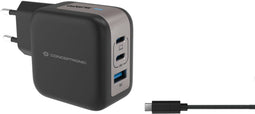 Conceptronic ALTHEA17B - Oplader - 67W met USB Type-A en USB Type-C - Zwart