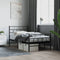 vidaXL - Bedframe - met - hoofd- - en - voeteneinde - metaal - zwart - 80x200 - cm