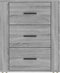 vidaXL - Nachtkastje - 50x36x60 - cm - bewerkt - hout - grijs - sonoma - eikenkleurig