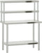 vidaXL - Keukenwerktafel - met - bovenschap - 110x55x150 - cm - roestvrij - staal