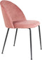 House Nordic Geneve Eetkamerstoel Velvet - Roze Zwart - Set van 2
