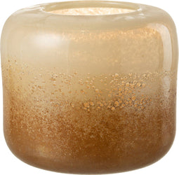 J-Line vaas Opi - glas - bruin/beige - large - Ø 25 cm