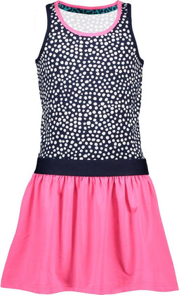 B.Nosy Jurk - Mouwloos - Gestipt bovenlijfje - dots space blue - Maat 110