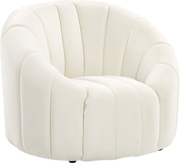 Fauteuil MALUNG Fluweel Gebroken wit