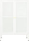 vidaXL - Dressoir - 75x35x105 - cm - staal - en - glas - wit