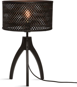 GOOD&MOJO Tafellamp Java - Bamboe Zwart - Ø18cm - Modern