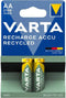 Varta Recycled AA - Oplaadbare Batterijen - 2100 mAh - Groen (4 stuks)