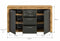 Furnilux Jam - Dressoir - Praktische indeling - Grijs Wotan Eiken - 35x125x80cm