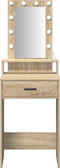 vidaXL - Kaptafel - met - LED-verlichting - - - Sonoma - Eik - - - 50x41x140 - cm