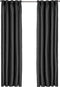 Larson - Luxe Geweven Blackout Gordijn - Haken - Zwart - 300 x 250 cm – Verduisterend & kant en klaar