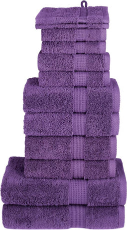 vidaXL - 12-delige - Handdoekenset - SOLUND - 600 - g/m² - paars