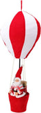 Home & Styling Kerst Hangdecoratie Kerstman in ballon - 25cm - Rood/Wit