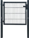vidaXL - Poort - dubbelstaafmat - (enkel) - 106x230 - cm - antracietgrijs