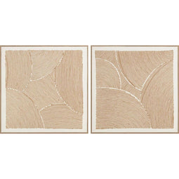 Schilderij Home ESPRIT Wit Natuurlijk Modern Met reliëf Scandinavisch 100 x 3,8 x 100 cm (2 Stuks)