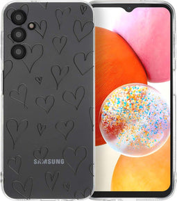 imoshion Hoesje Geschikt voor Samsung Galaxy A14 (5G) / A14 (4G) Hoesje Siliconen - imoshion Design hoesje - Meerkleurig / Hearts