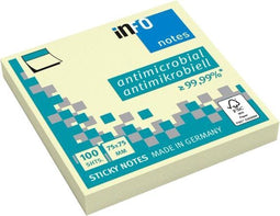 Info Notes 75x75mm hygiënisch antimicrobieel 100 vel geel FSC