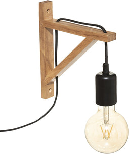 Atmosphera Wandlamp Wild - Hout - H22.5 cm - Lamp voor aan een wand - EXCL lamp