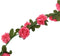 Kerstslingers met bloemen 6 st 240 cm roodroze