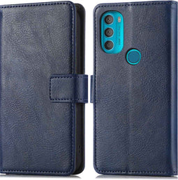 iMoshion Hoesje Geschikt voor Motorola Moto G71 Hoesje Met Pasjeshouder - iMoshion Luxe Bookcase - Donkerblauw