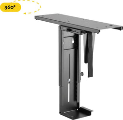 BRASQ CPU Houder - Verstelbare Desktopstandaard - 360° Draaibaar - Zwart