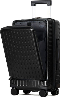 TAN.TOMI Handbagage Koffer - 55cm Trolley met Voorvak - 36L - TSA-slot - Zwart