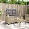 vidaXL - Tuinbankje - verstelbaar - met - kussens - poly - rattan - beige