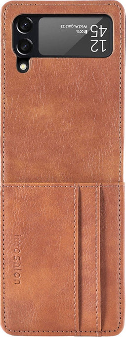 iMoshion Hoesje Geschikt voor Samsung Galaxy Z Flip 3 Hoesje Met Pasjeshouder - iMoshion Luxe Bookcase flip versie - Bruin