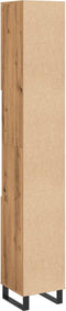 vidaXL - Badkamerkast - 30x30x190 - cm - bewerkt - hout - artisanaal - eikenkleurig