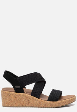 Skechers Arch Fit Beverlee - Dames Sandalen - Sleehak - Zwart - Maat 40