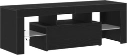 vidaXL - TV-meubel - met - LED-verlichting - Zwart - Eiken - 120x35x40 - cm