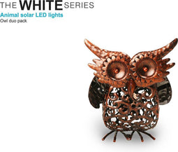 The White Series - Owl solar light – LED - Duo pack - Bronskleurig