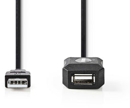 Nedis CCGL60EXTBK200 - USB A Kabel - 2000 cm - Zwart