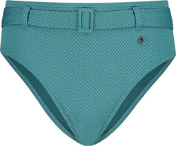 Beachlife Brittany Blue - Highwaist bikinibroekje - Hoog opgesneden met riemdetail - Kleur blauw