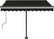 vidaXL - Luifel - handmatig - uittrekbaar - met - LED - 350x250 - cm - antracietkleur