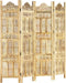 vidaXL - Kamerscherm - 4 - panelen - handgesneden - 160x165 - cm - massief - mangohout