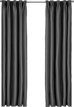 Larson - Luxe effen blackout gordijn - met haken - 3m x 2.5m - Donkergrijs