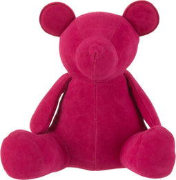 J-Line figuur Beer Deco - fluweel/katoen - roze - small
