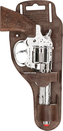 Gonher Cowboy speelgoed revolver - 8 schots - metaal - plaffertjes pistool - verkleed geweer - plaffertjespistolen