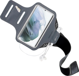 Mobiparts Comfort Fit Sport Armband - Samsung Galaxy S21 Plus - Ademend materiaal en sleutelvak - Zwart