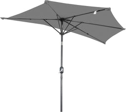 Angel Living Balkonparasol - Halfrond - UV-bestendig - 245 x 120 cm - Grijs