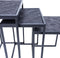 Vince Design Bergen Bijzettafel - Hout en Metaal - 46x31x57 cm - Beige Zwart Zilver