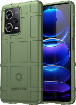 iMoshion Hoesje Geschikt voor Xiaomi Poco X5 5G Hoesje Siliconen - iMoshion Rugged Shield Backcover - Groen