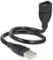 Delock 35cm USB 2.0 - USB-A naar USB-A verlengkabel - Vormbaar - Zwart